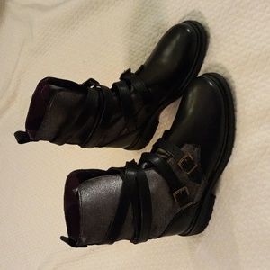 Likenew buckle Irregular Choice boots, size 36, size 5.5 -ish US